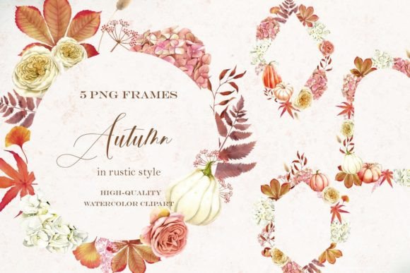 Download Watercolor Autumn Wreath Pumpki - Autumn wreath Collection