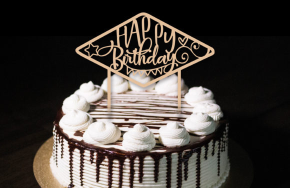 Download Happy Birthday Cake Topper SVG Design - Premium Resources