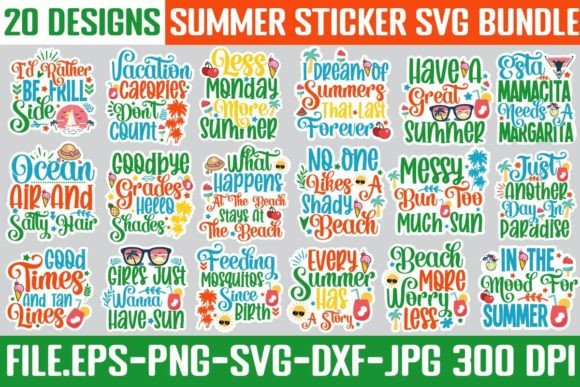 Download Summer Sticker SVG Bundle, Printable SVG - Printable svg Collection